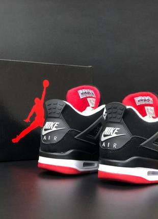 Зимние мужские кроссовки nike air jordan for 4 retro winter black grey fur черного с серым цветов с мехом4 фото