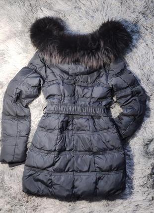 Зимняя курточка с поясом2 фото