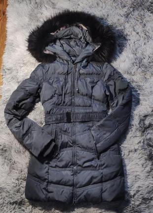 Зимняя курточка с поясом1 фото