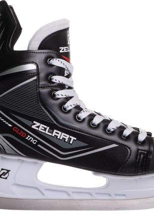 Ковзани хокейні zelart 🔥розмір 34-45 чорний-білий10 фото