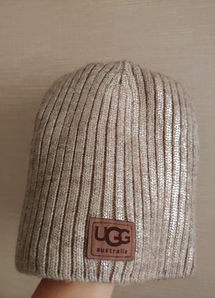 Шапки тёплые на флисе бренд ugg