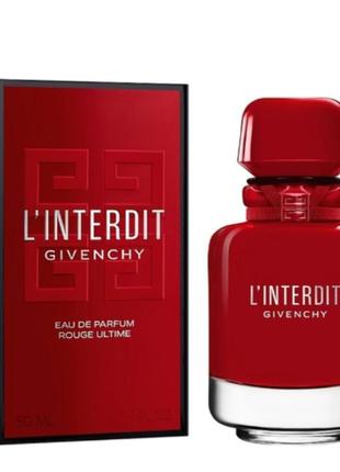 Оригінал givenchy l'interdit rouge ultime 80 ml парфумована вода1 фото