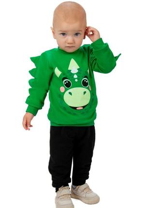 Спортивный костюм с драконом, с динозавром утеплен костюм с начесом, костюм динозавра, дракона для малышей3 фото