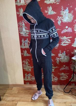 Чоловіча тепла піжама кучерями р. s