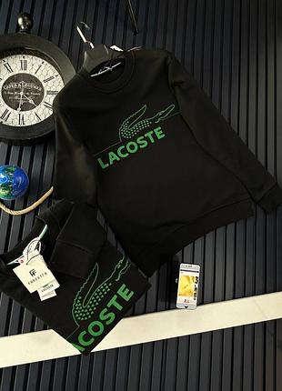 Зимний мужской черный свитшот зимний мужественный свитшот lacoste
