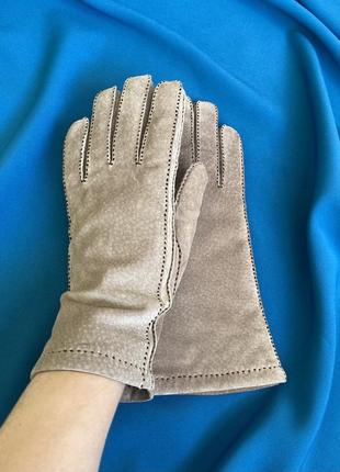 Жіночі рукавички натуральний замш шкіра
