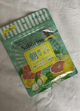 Маска салфетка для утреннего ухода тонизирующая bcl saborino grapefruit morning care facial mask