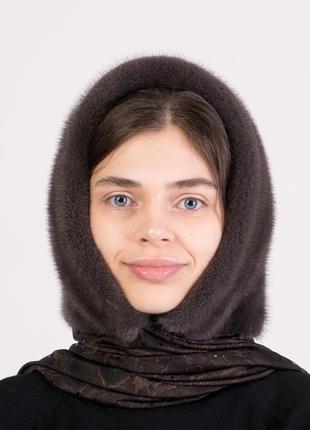 Женский зимний теплый норковый платок на голову