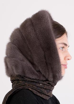 Женский зимний теплый норковый платок на голову2 фото