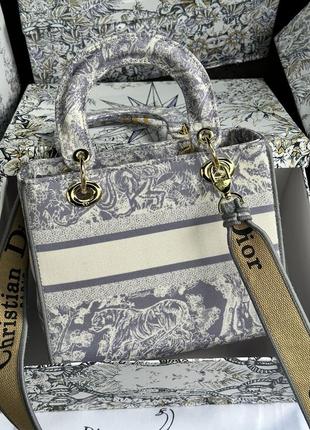 Сумка chr****d*** medium lady d-lite bag lilac premium 3