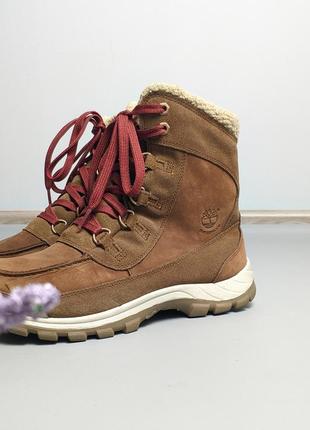 Timberland waterproof кожаные утепленные зимние водонепроницаемые ботинки на мембране коричневые тимберленд zara nike puma adidas на овчине 41 422 фото