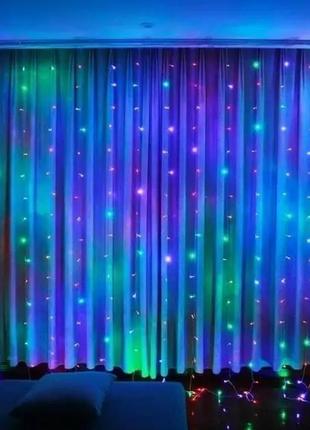 Світлодіодна гірлянда водоспад 240led 2х2.5м 220v різнокольорова
