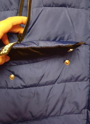 Женская зимняя куртка пуховик visdeer с натуральным мехом чернобурки6 фото