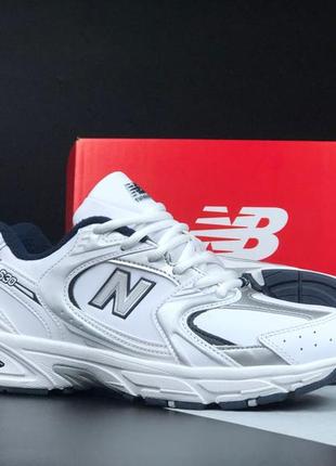 Зимние мужские кроссовки new balance 530 winter white silver blue белого с серебристым и синим цветами термо