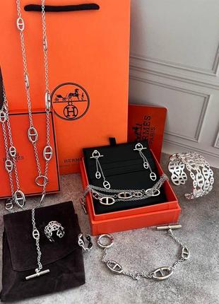Кольє  в стилі hermes, сережки, кольє, браслет, каблучка