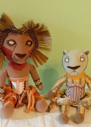 Набор игрушки декоративные disney the lion king - simba - 30 см, nala - 25 см.