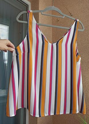 Красивая стильная яркая летняя блуза / маечка в горизонтальную полоску2 фото