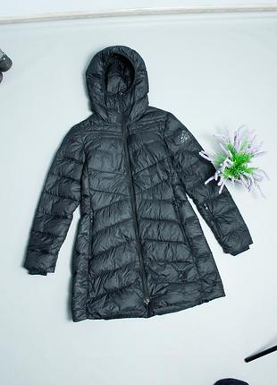 Adidas пуховик длинный женский черный с капюшоном зимняя куртка на пуху удлиненная адидас nike puma champion kappa zara h&m