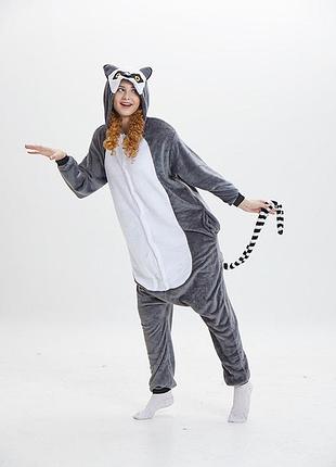 Пижама кигуруми лемур размеры на рост от 110 до 185 см