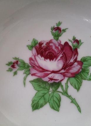 1960-е! 🌹винтаж роза шкатулка ваза ссср советская фарфор деколь рижский...