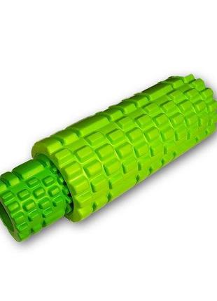 Массажный ролик easyfit grid roller double 33 см салатовый