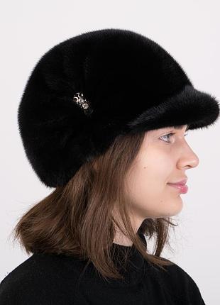 Зимняя теплая женская меховая жокейка из меха норки