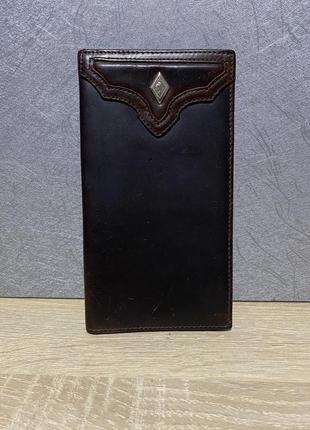 Кожаный кошелек портмоне под ровную купюру