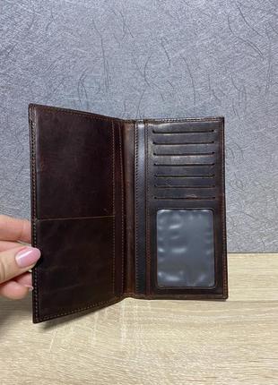 Кожаный кошелек портмоне под ровную купюру3 фото