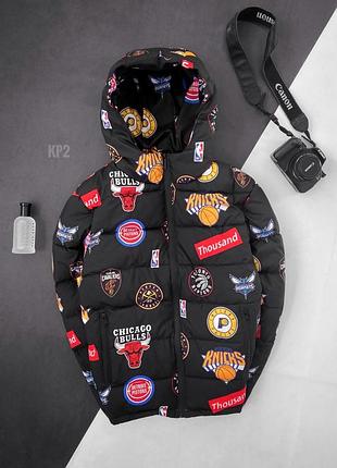 Черная куртка мужская с принтами nba