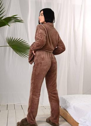 Теплая махровая пижама пижама домашний теплый костюм3 фото