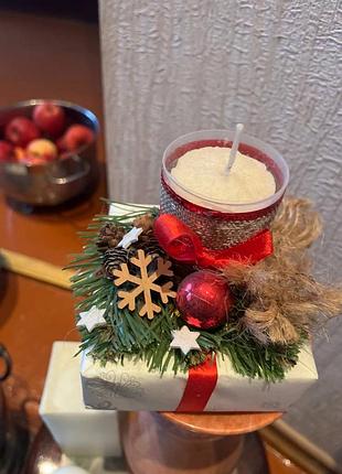 Новогодний подсвечник ручной работы4 фото