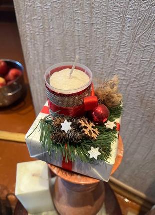Новогодний подсвечник ручной работы6 фото