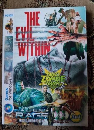 Диск игра ужасы the evil within, alien rage unlimited, sniper elite nazy zombie army, лицензионный