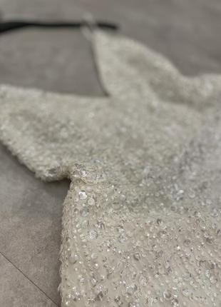 Свадебное платье макси на бретельках с пайетками asos design