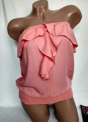 Повітряний коралово-персиковий топ без брителей - siol top tube - р s від vila clothes