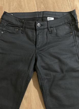 Джинсы кожаные брюки с пропиткой, черные джеггинсы идеальные размер s3 фото