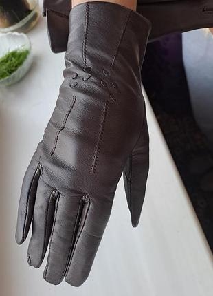 Чудові коричневі натуральні шкіряні рукавички tannimpex/розмір 71 фото