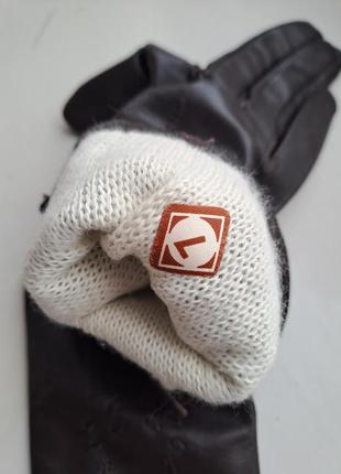 Чудові коричневі натуральні шкіряні рукавички tannimpex/розмір 75 фото