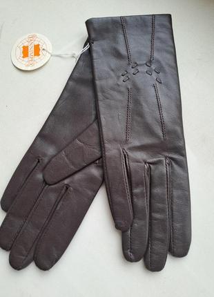 Чудові коричневі натуральні шкіряні рукавички tannimpex/розмір 73 фото