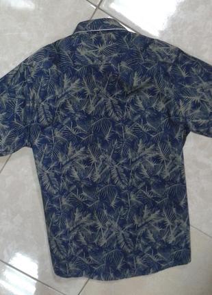 Рубашка короткий рукав в пальмовый лист  хлопок м 39\40 германия livergy3 фото
