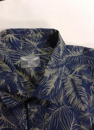 Рубашка короткий рукав в пальмовый лист  хлопок м 39\40 германия livergy6 фото