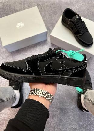 Nike air jordan 1 low ts og travis scott - black phantom — цена