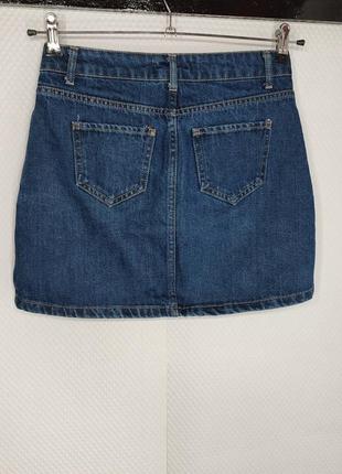 Трендовая классная джинсовая юбка плотная на пуговицах2 фото