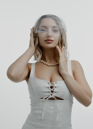 Вуалетка, вуаль з перлинками. міні - фата.