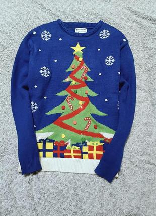 Новорічний светр світний мигалка ялинка xl