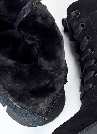 Замшевые зимние женские ботинки8 фото