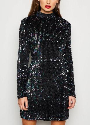 Вечернее бархатное платье в пайетки