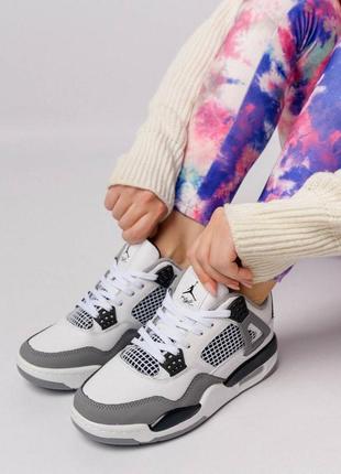 Шикарные женские зимние кроссовки "nike air jordan retro 4 fleece termo"8 фото