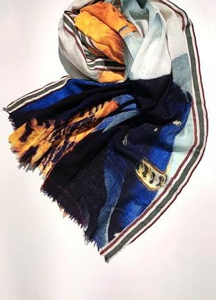 Большой шерстяной палантин шарф  мультиколор beck  sondergaard /8869/