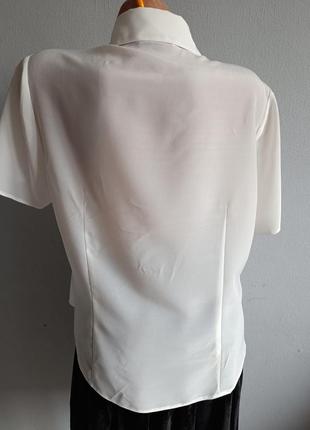 Базова класична білосніжна блуза.3 фото